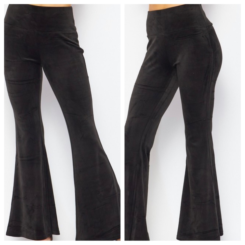 Modern Velour Must Have Black Bell Bottoms pants - Picture 4 of 5